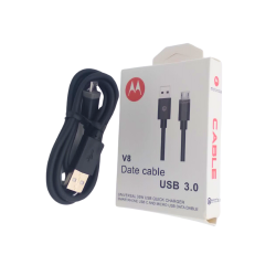Cable USB V8 Motorola de 3Amper, engomado. Alta calidad. 1 metro de longitud.