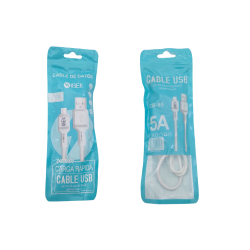 Cable de datos USB V8, marca IBEK, 5A, carga rapida, engomado, alta resistencia, gran flexibilidad.