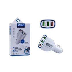 Cargador de celulares autocabezal, para autos 3 puertos USB, carga rápida.