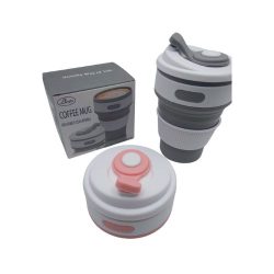 Vaso plegable de silicona, ideal para viaje.